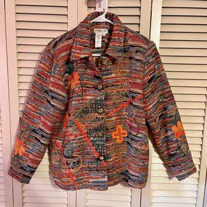 Vintage Coldwater Creek Tapestry Jacket * Sz Small * Unique * Great Cond.